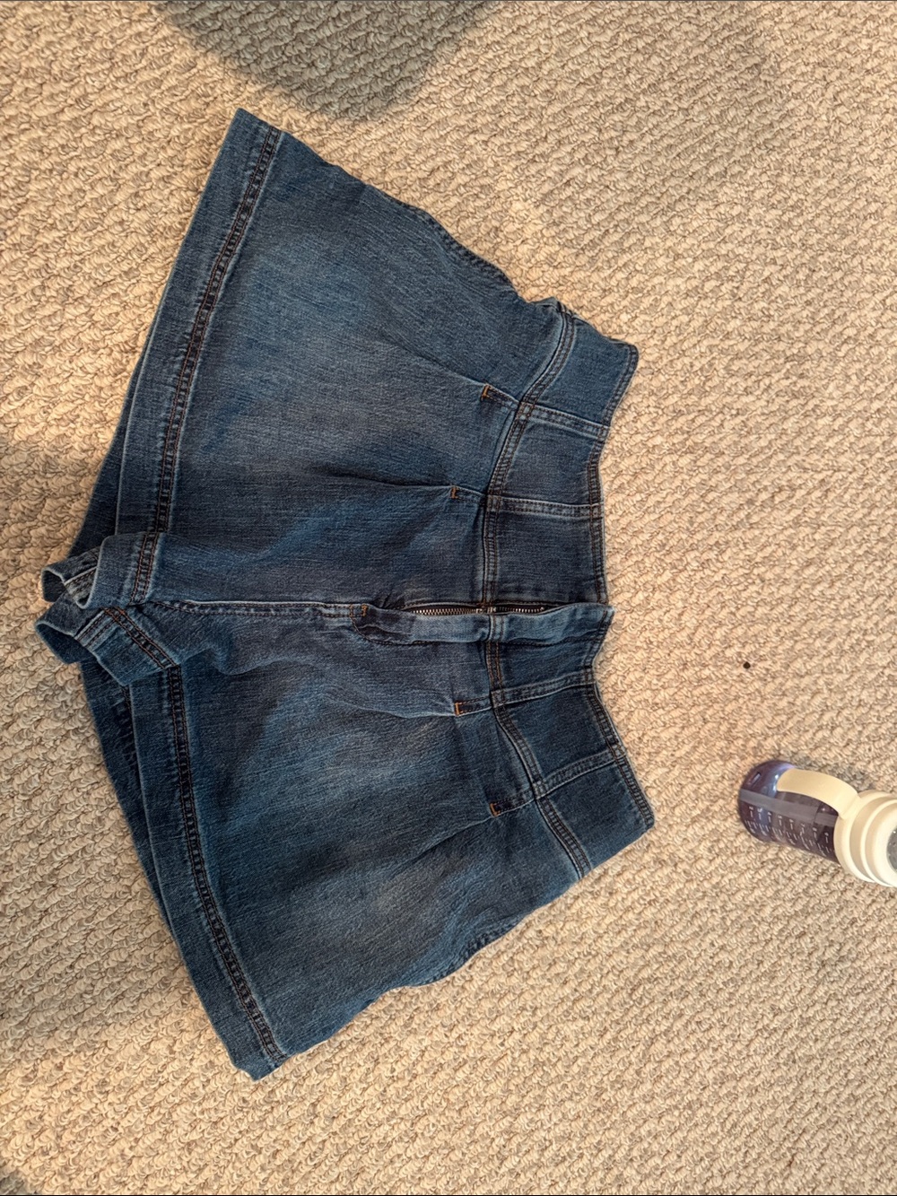 Pilcro Dark Blue High-Waist Denim Shorts
